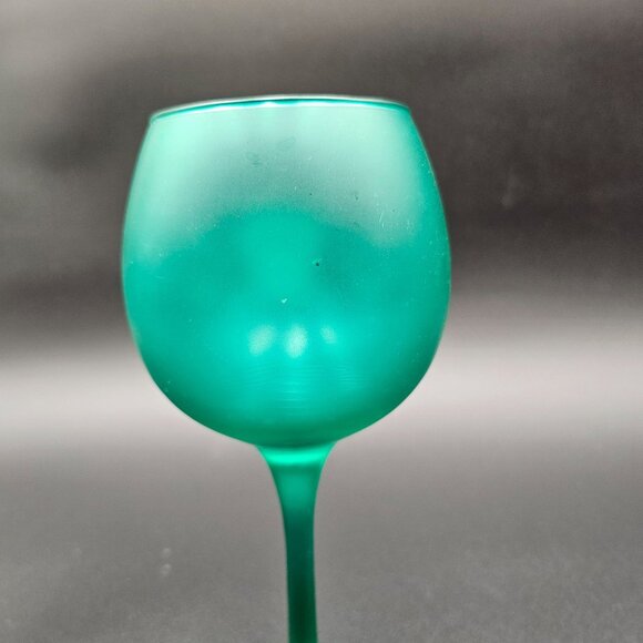 Day Of The Dead Sugar Skull Teal Wine Glass With Colorful Floral Design READ - Picture 3 of 6